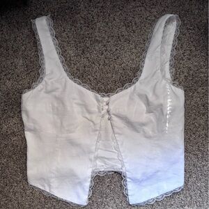 Meshki White Lace Accent Top